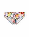 2eras v10 print swimwear in light lavender with vibrant tropical dragonfruit and colorful fruit illustrations