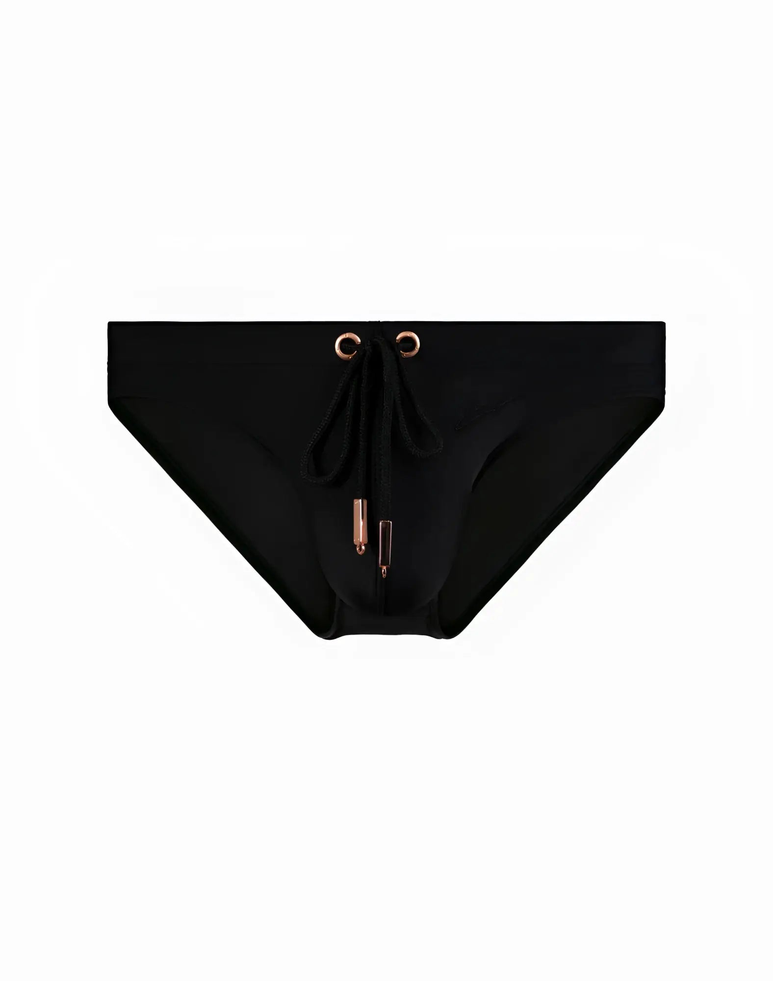 Black 2EROS V20 Core swimwear swim trunks with rose gold-toned drawstring hardware and sleek minimalist design