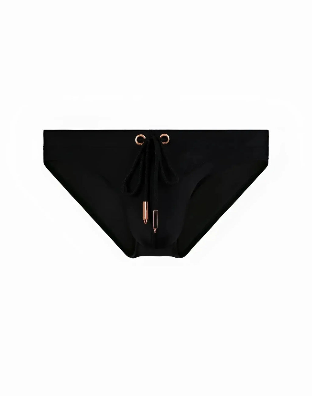 Black 2EROS V20 Core swimwear swim trunks with rose gold-toned drawstring hardware and sleek minimalist design