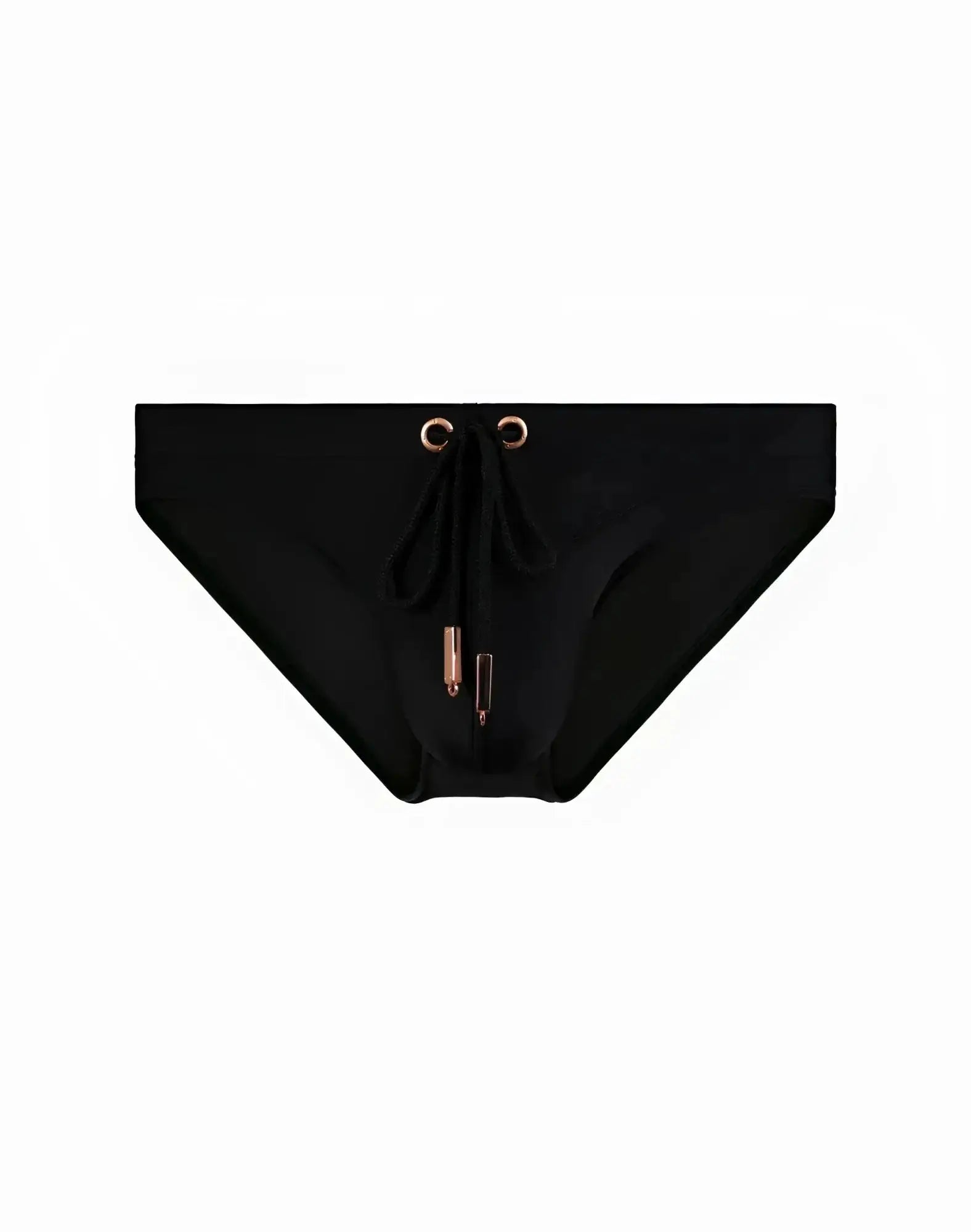 Black 2EROS V20 Core swimwear swim trunks with rose gold-toned drawstring hardware and sleek minimalist design