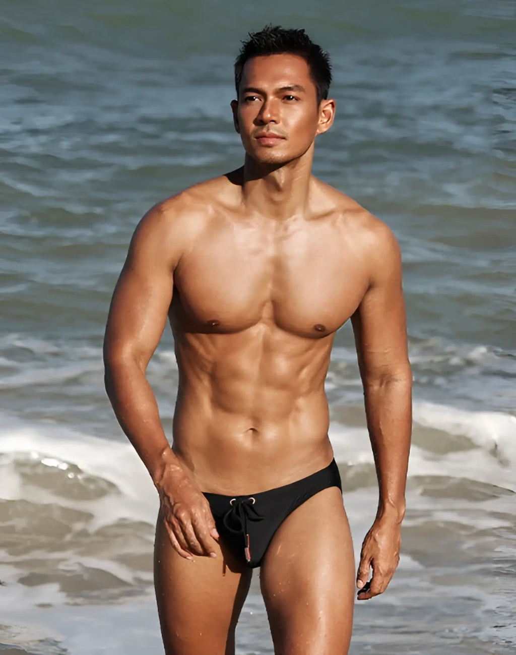 Black 2eros v20 core swimwear featuring swim trunks with a drawstring waistband for comfortable fit
