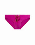 Vibrant fuchsia red 2eros v20 core swim trunks with matching drawstring and metallic gold toned hardware