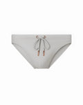 Light gray 2eros v20 core swim trunks with drawstring waistband and rose gold toned metal hardware