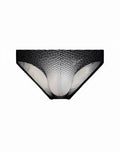 2eros v20 printed swim brief in comic black white with halter style and bold dot gradient pattern