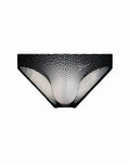 2eros v20 printed swim brief in comic black white with halter style and bold dot gradient pattern