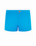 Bright blue 2EROS V60 Bondi Series 2 swim trunks with gold button waistband and subtle brand logo on side