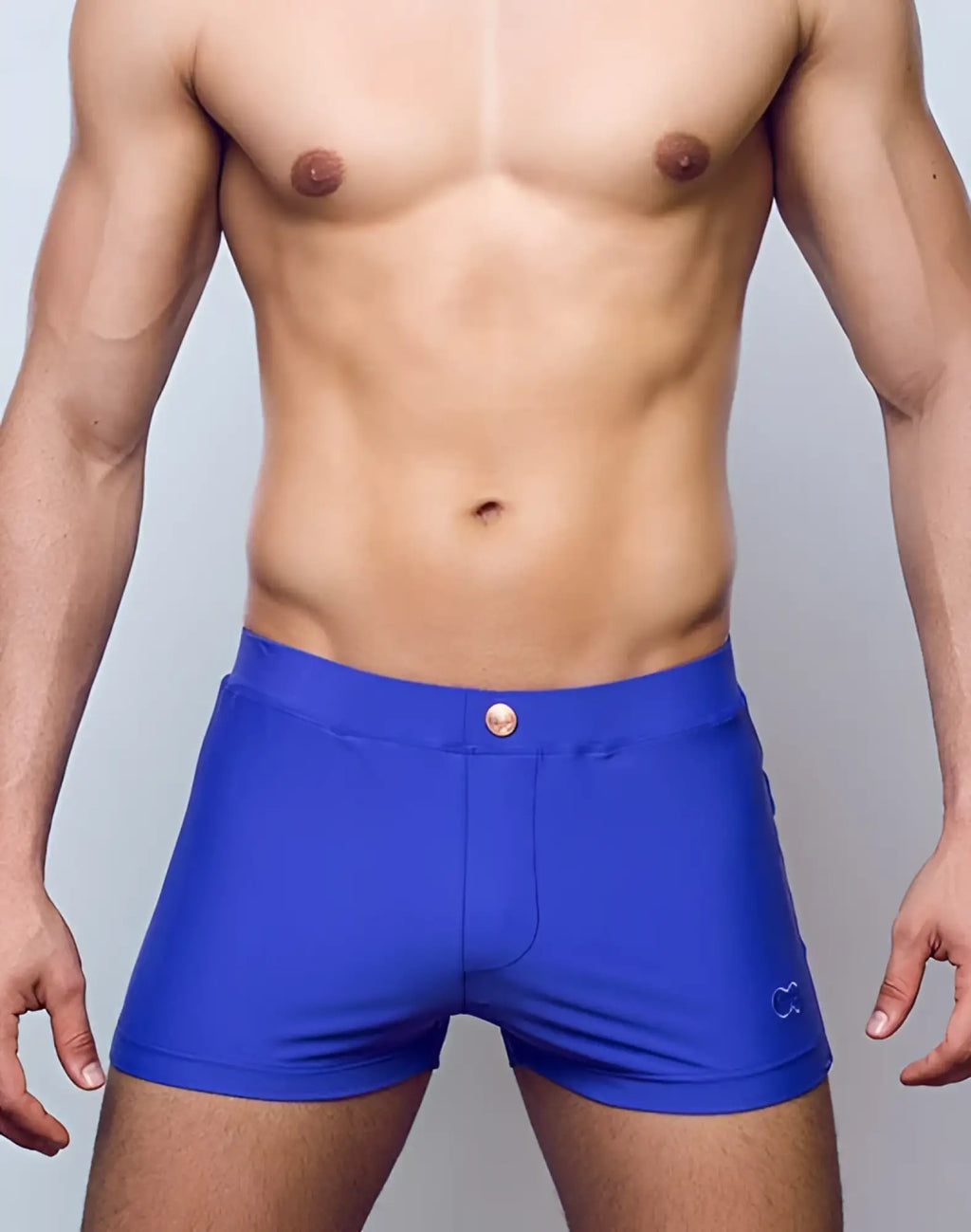 Vibrant royal blue 2eros v60 bondi series 2 swim trunks with sleek form-fitting design and subtle lower right logo