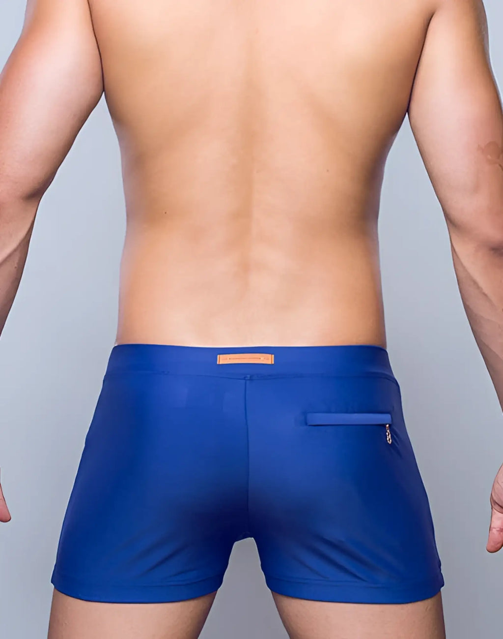 2EROS V60 Bondi series 2 navy swim trunks with subtle texture and small orange label on waistband