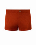 Copper colored 2EROS V60 textured swim trunk with a repeating zess pattern for stylish beachwear