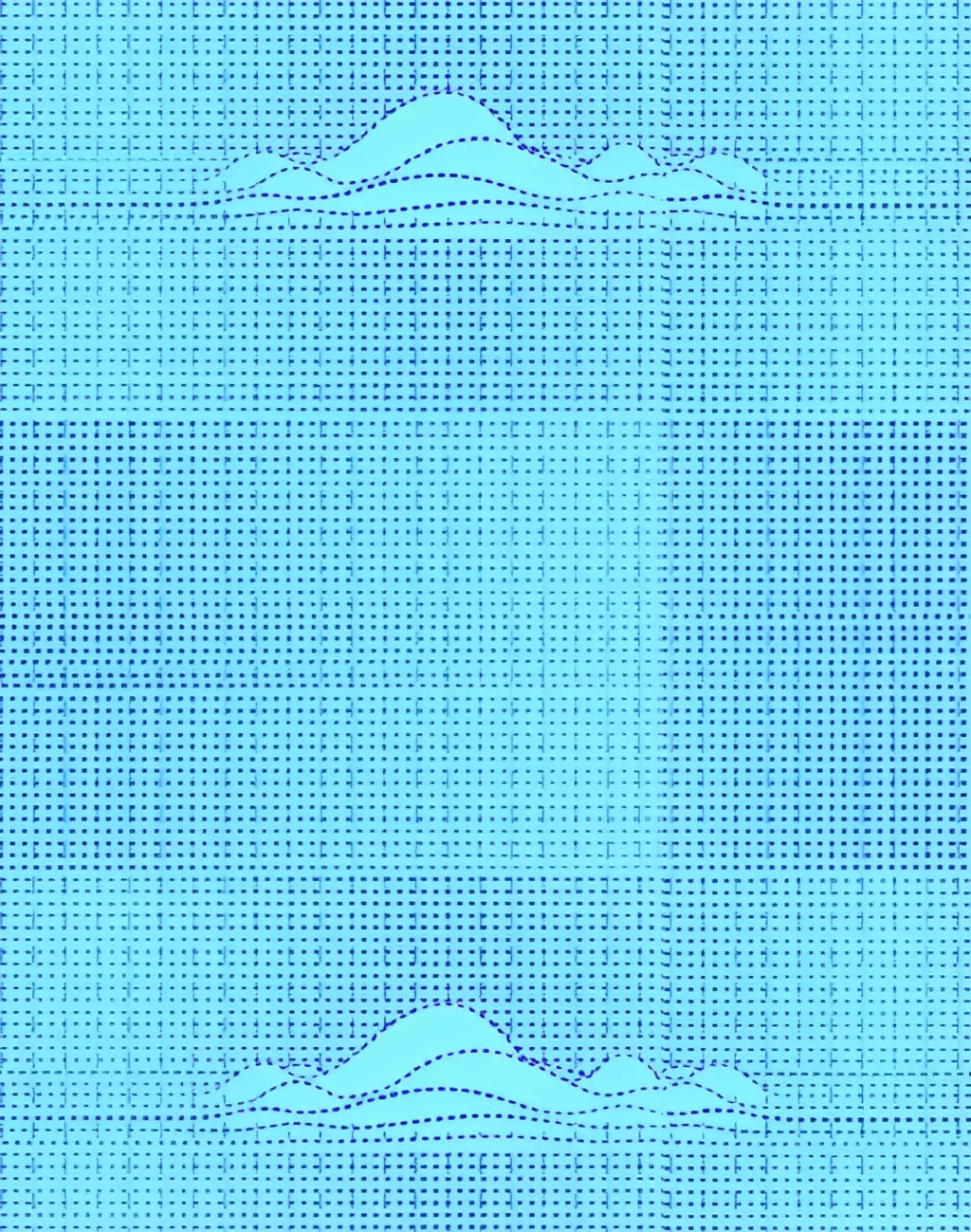 A stylized blue pixelated background with dotted mountain silhouettes for 2eros v80 print swim thong nautica green