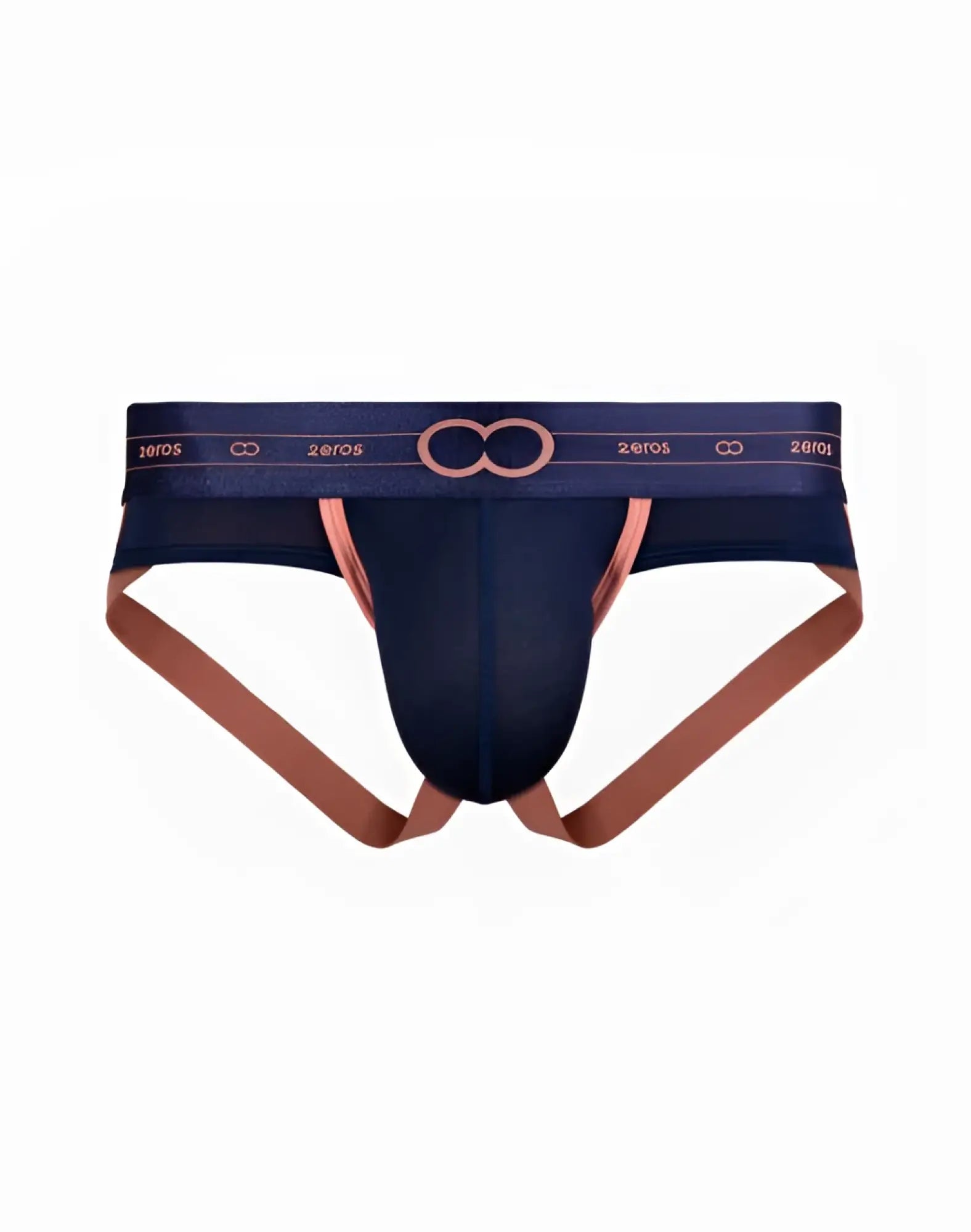 Navy blue and rose gold 2eros x-series jockstrap underwear with sleek form-fitting design in midnight color