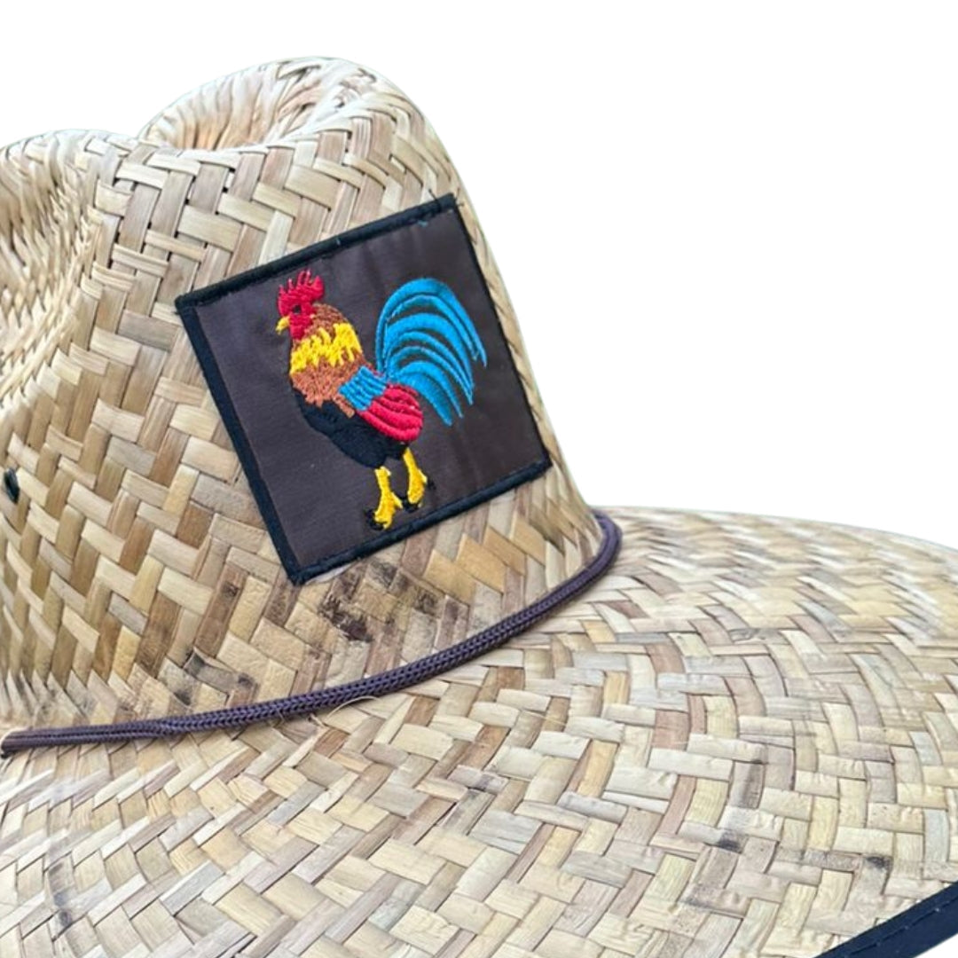 CA-RIO-CA Rooster Patch Lifeguard Straw Hat