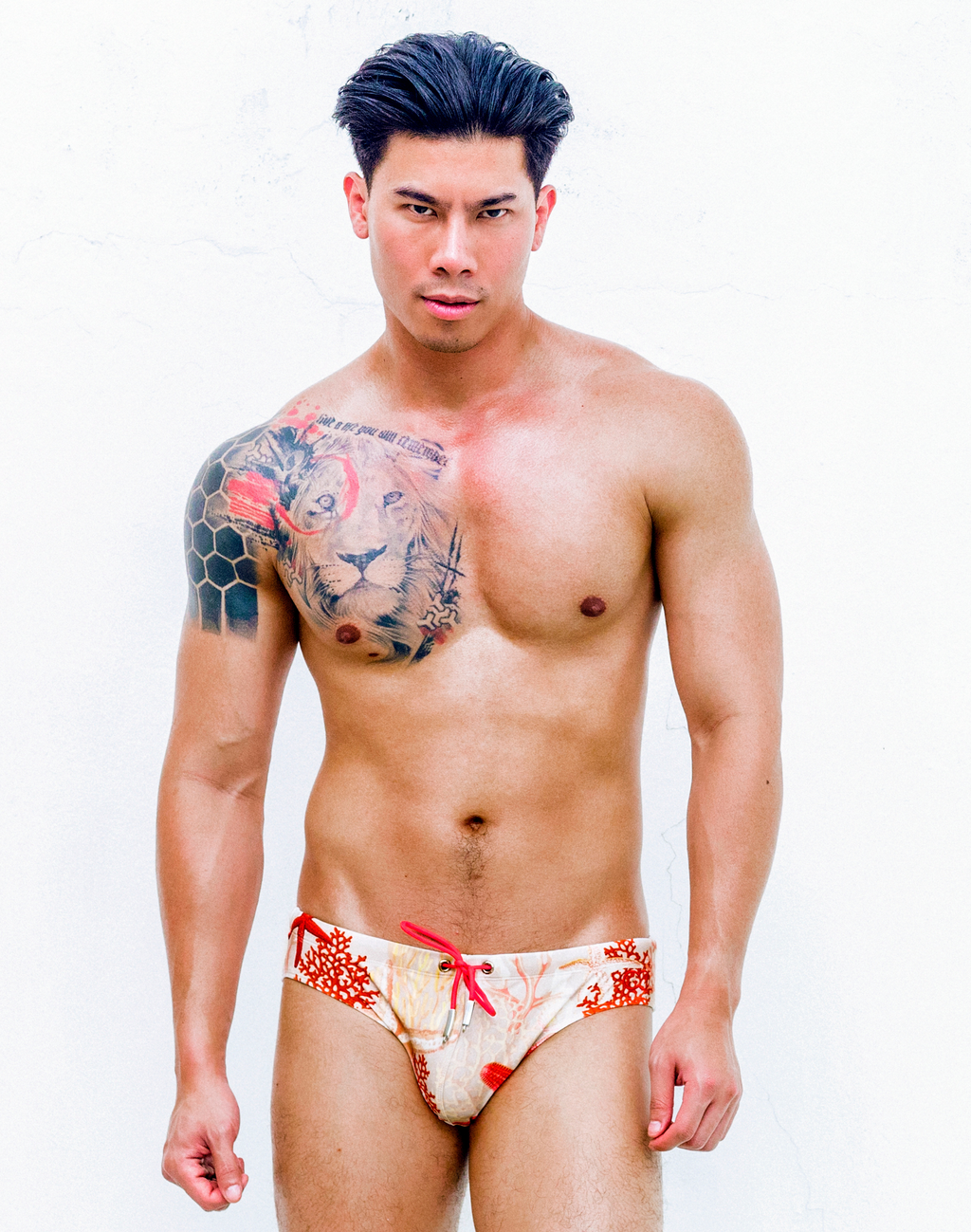 2EROS V10 Print Swim Brief - Starscape Beige