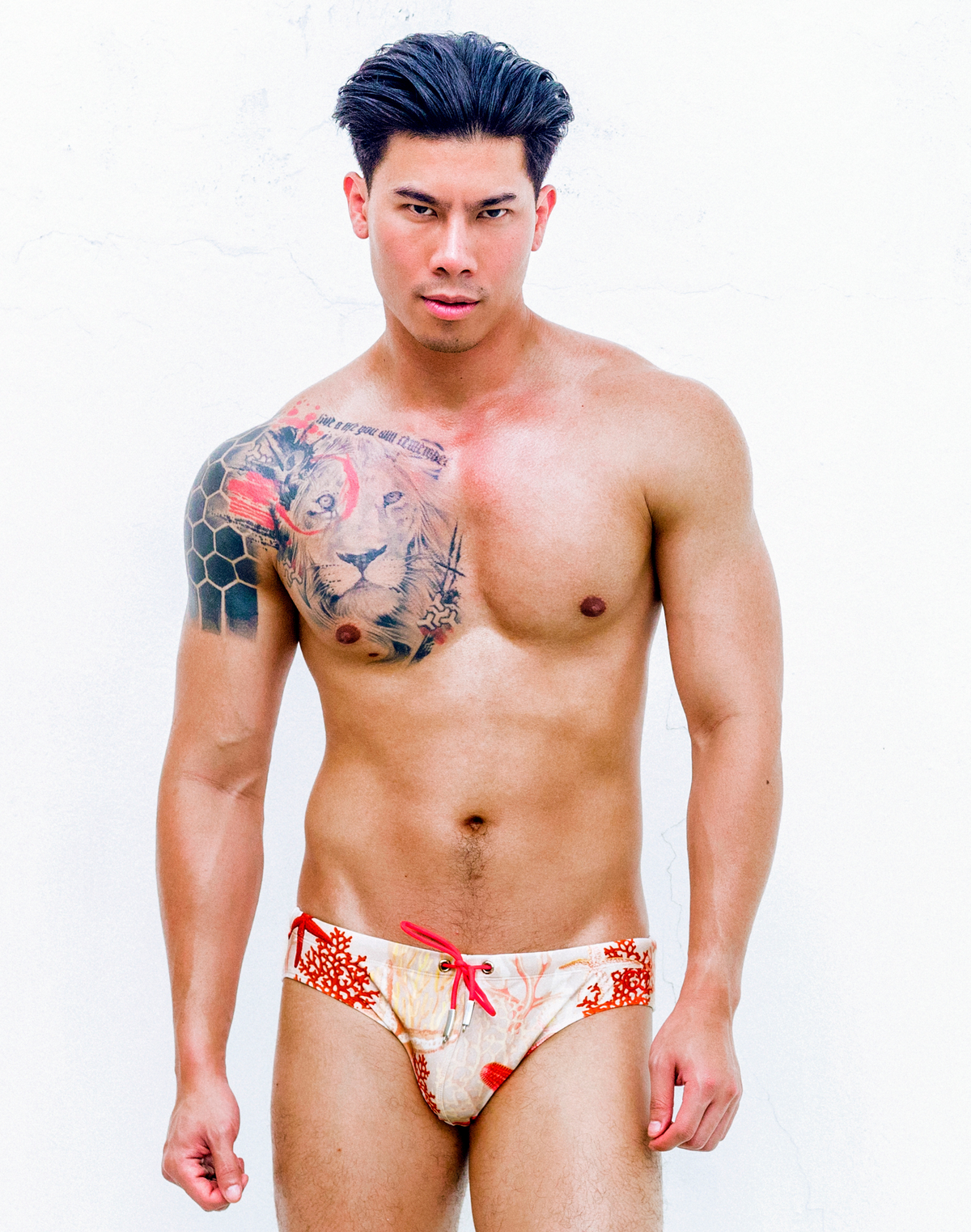 2EROS V10 Print Swim Brief - Starscape Beige