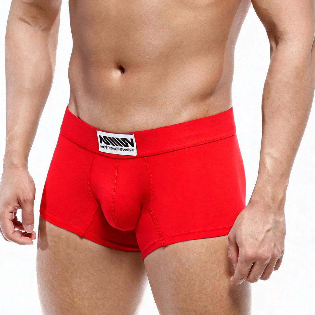 MetroMaleWear (M2W) Men's Deseo Boxer Red 3323-12