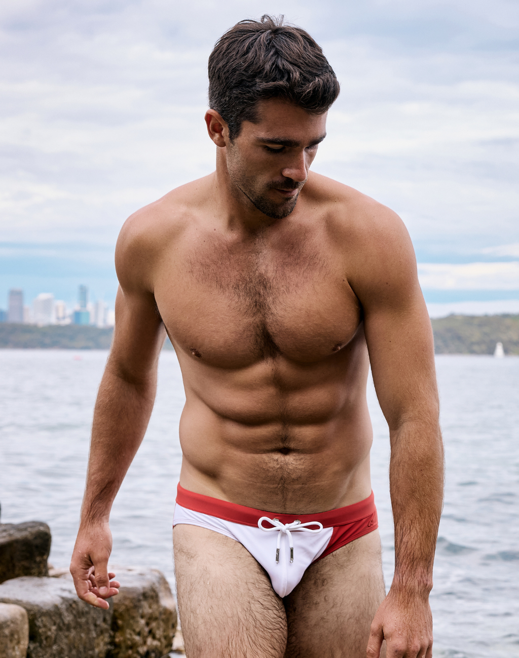 2EROS V10 Colour-Blocked Swim Brief - Calypso White/Terracotta