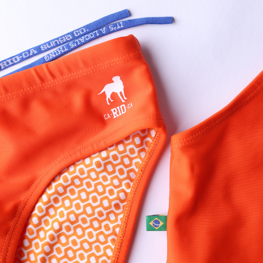 CA-RIO-CA Tangerine solids Men's Swimming Sunga - Beachwear for Men