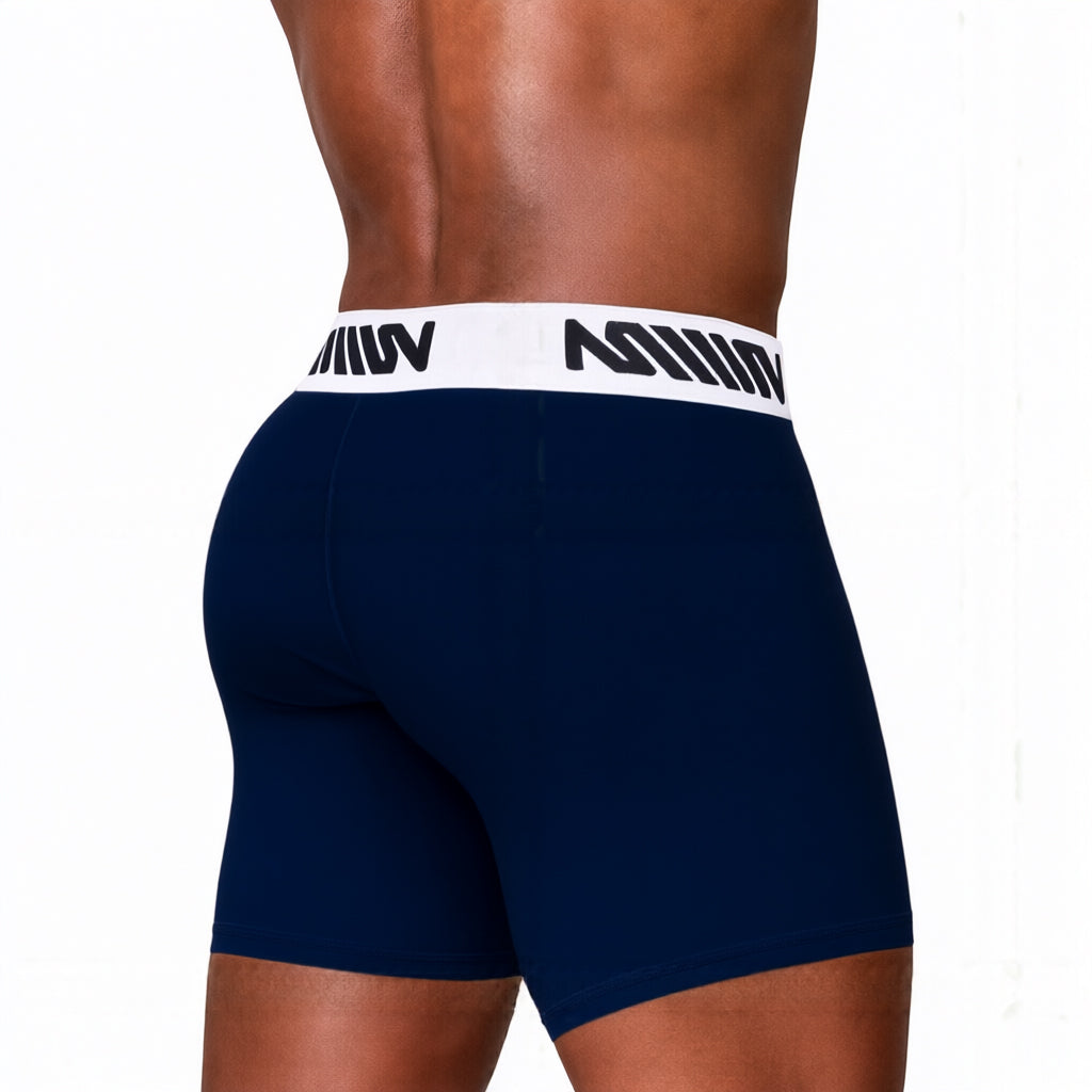 MetroMaleWear (M2W) Men's Gavio Boxer Brief Dark Blue 3515-53