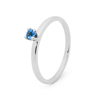 Stackable Ring, Blue Spinel, Sterling Silver