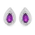 Amethyst Teardrop Earrings — 925 Sterling Silver