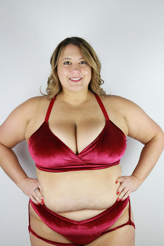 Verona Velvet Bikini Bra Berry