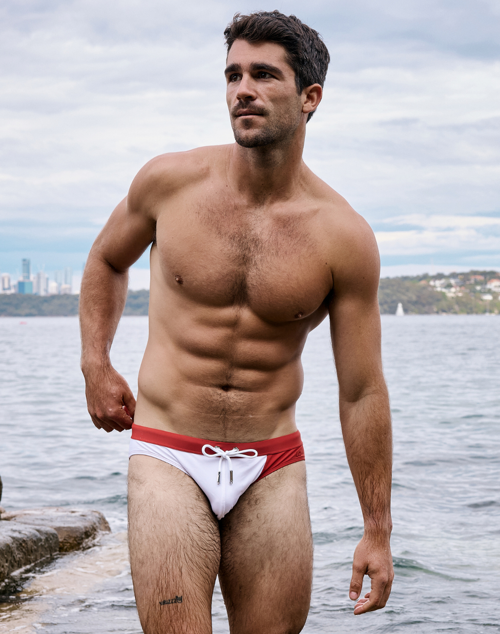 2EROS V10 Colour-Blocked Swim Brief - Calypso White/Terracotta