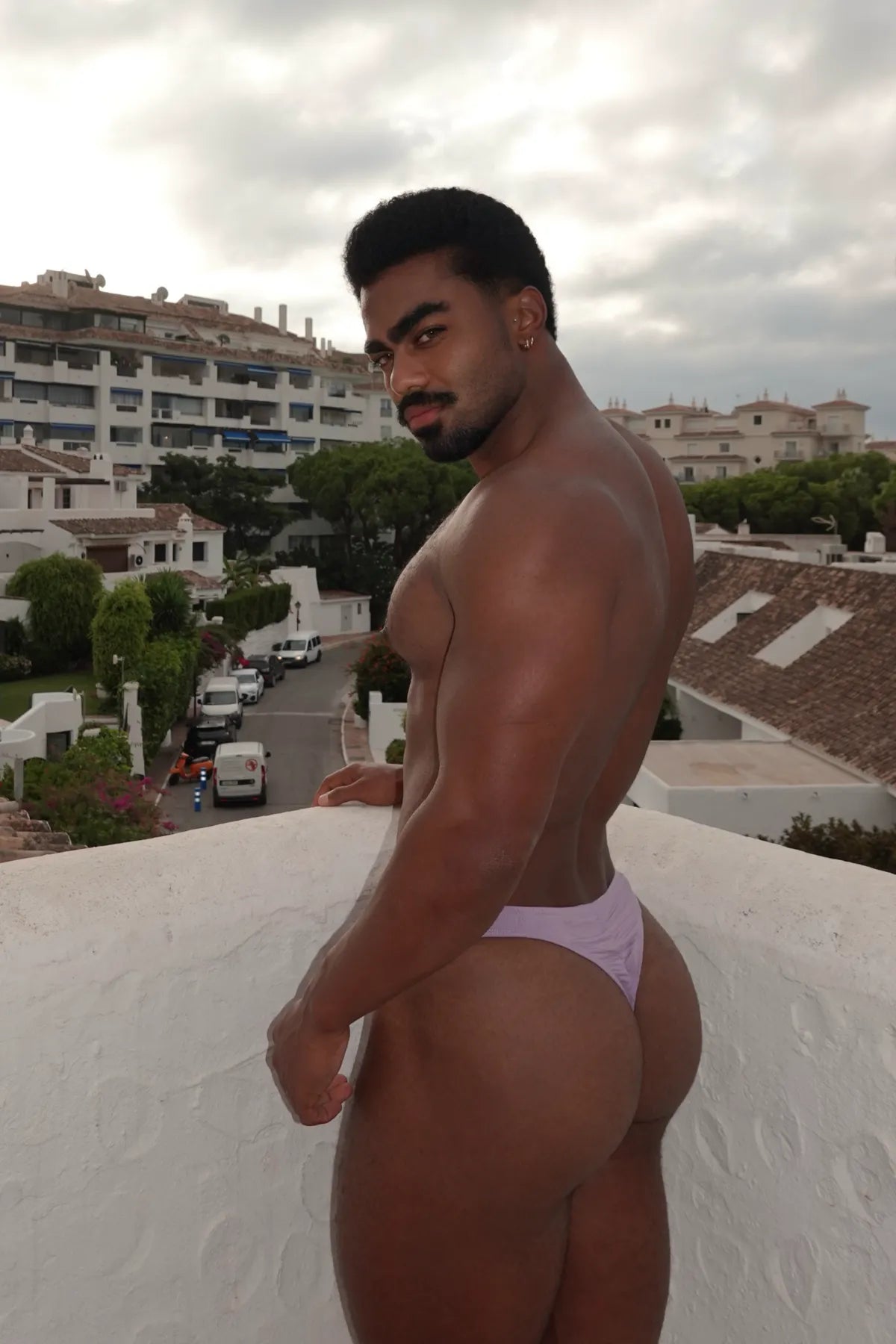 JJ Malibu Men's Premium Modal Scrunch-Back Thong - Dusty Lavendar