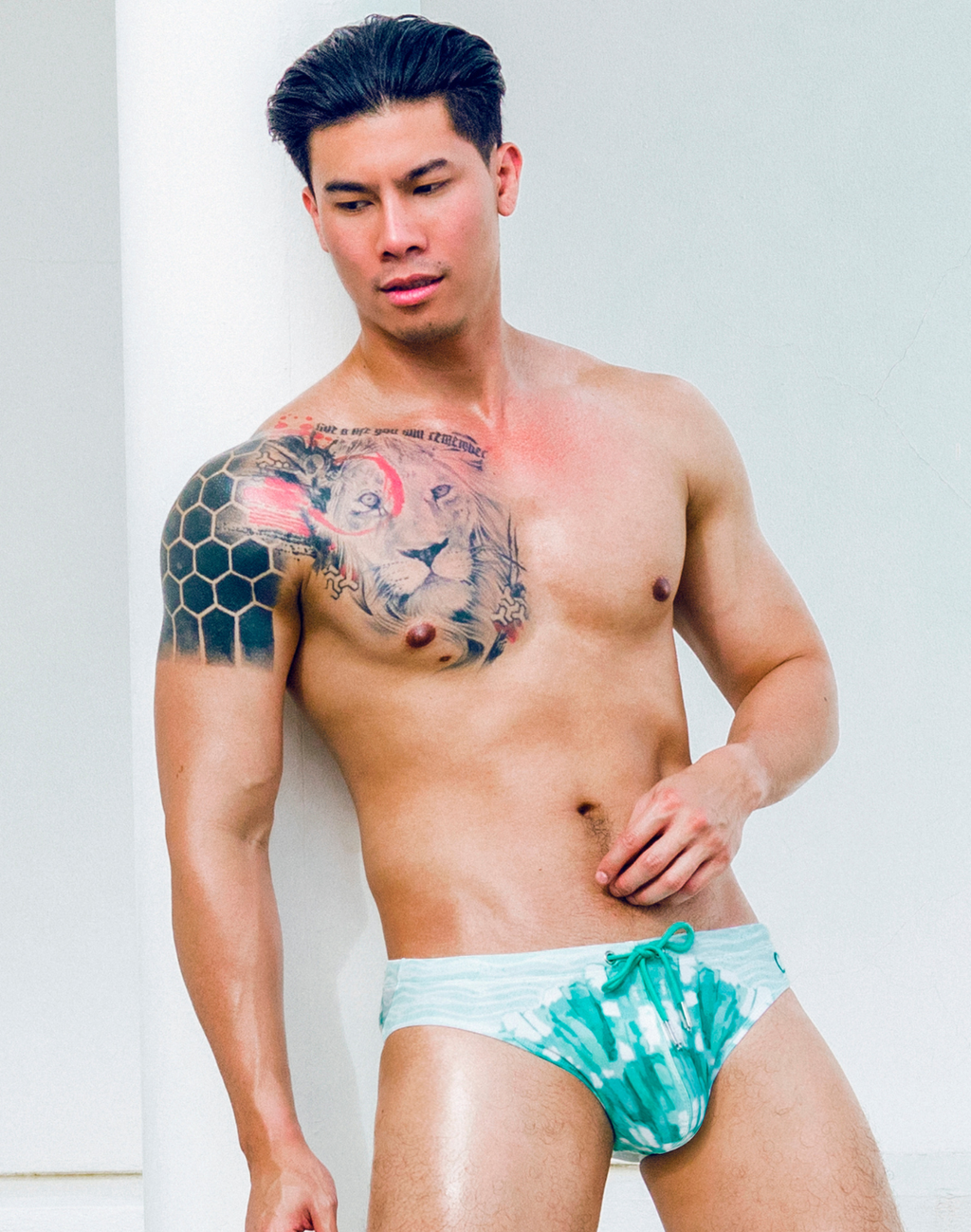 2EROS V10 Print Swim Brief - Shellscape Mint