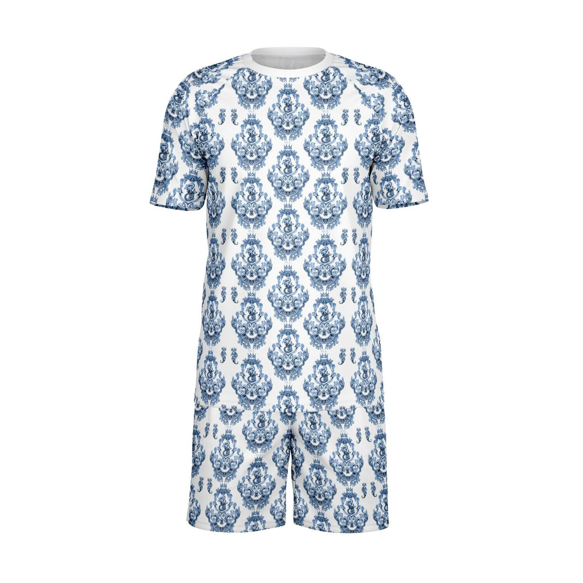 Maris Equi Blue Baroque Men's Sport Shorts and Top Set