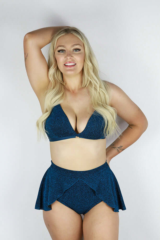 Glitteratti Plunge Bra Teal