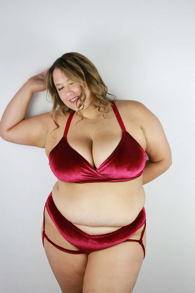 Verona Velvet Bikini Bra Berry