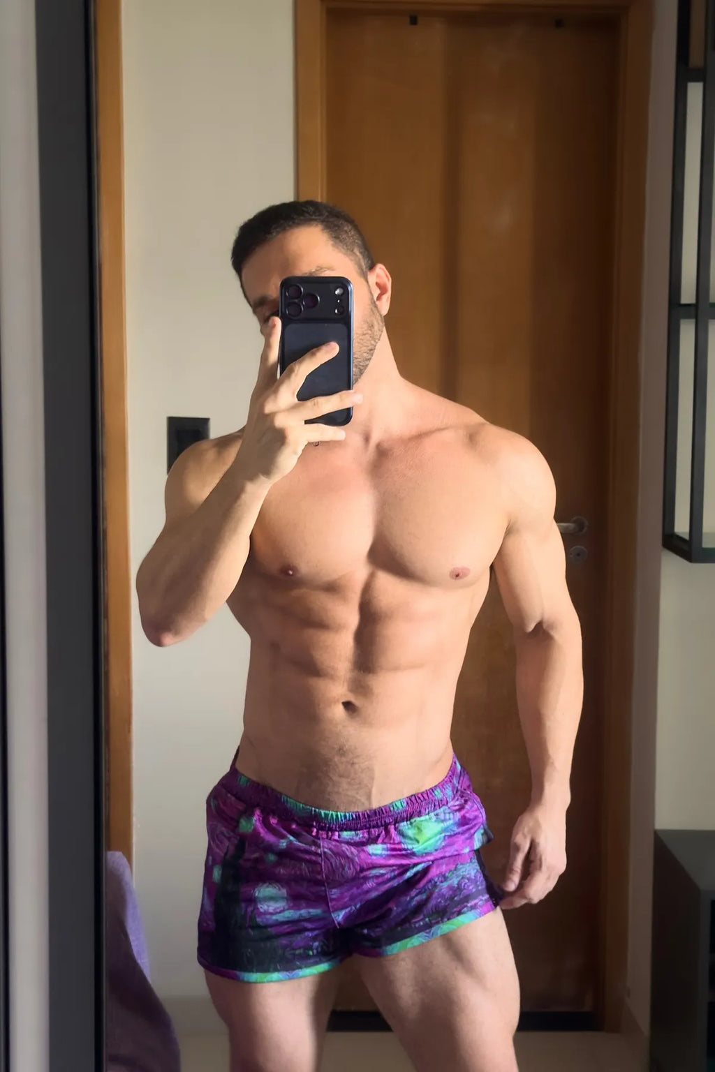 JJ Malibu Men's 2" Side Split Booty Shorts - Starry Night