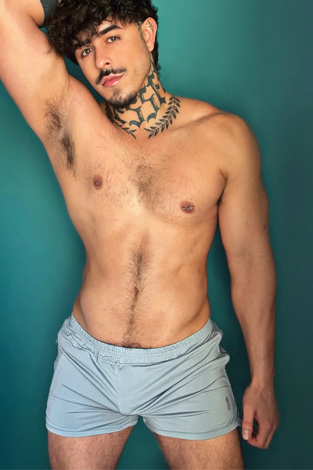 JJ Malibu Men's 2" Side Split Booty Shorts - Glacier Grey