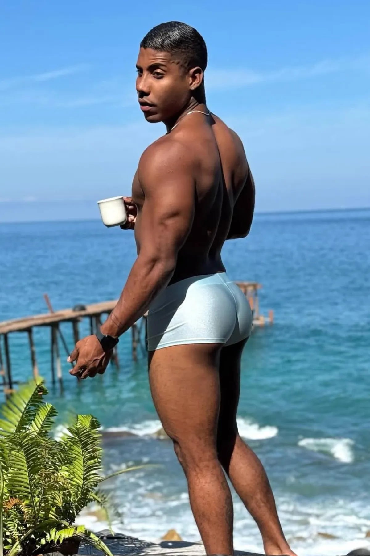 JJ Malibu Men's Dynamic Sheen Boxer Briefs - Arctic Blue