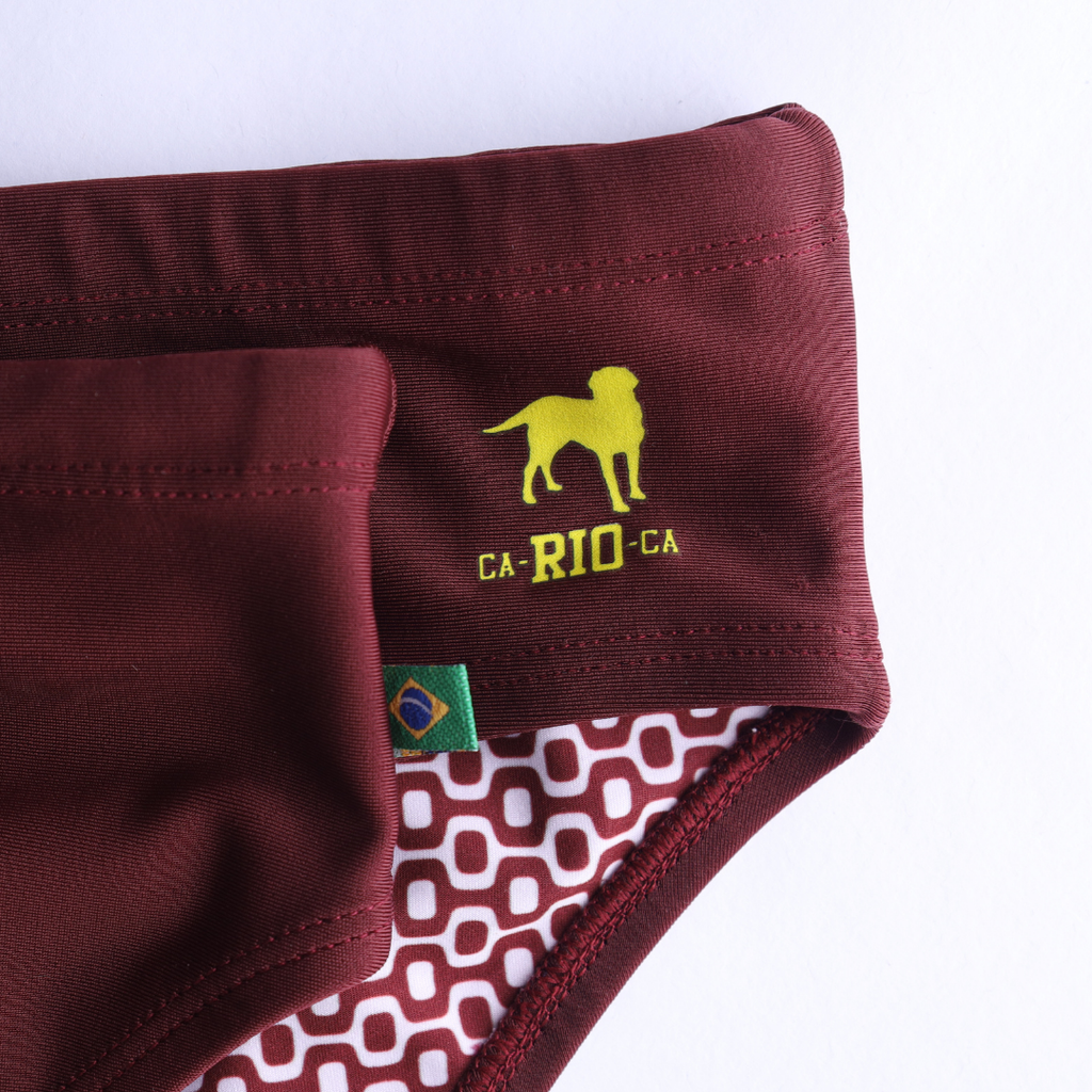 CA-RIO-CA Barolo burgundy solids  Men's Swimming Sunga - Beachwear for Men