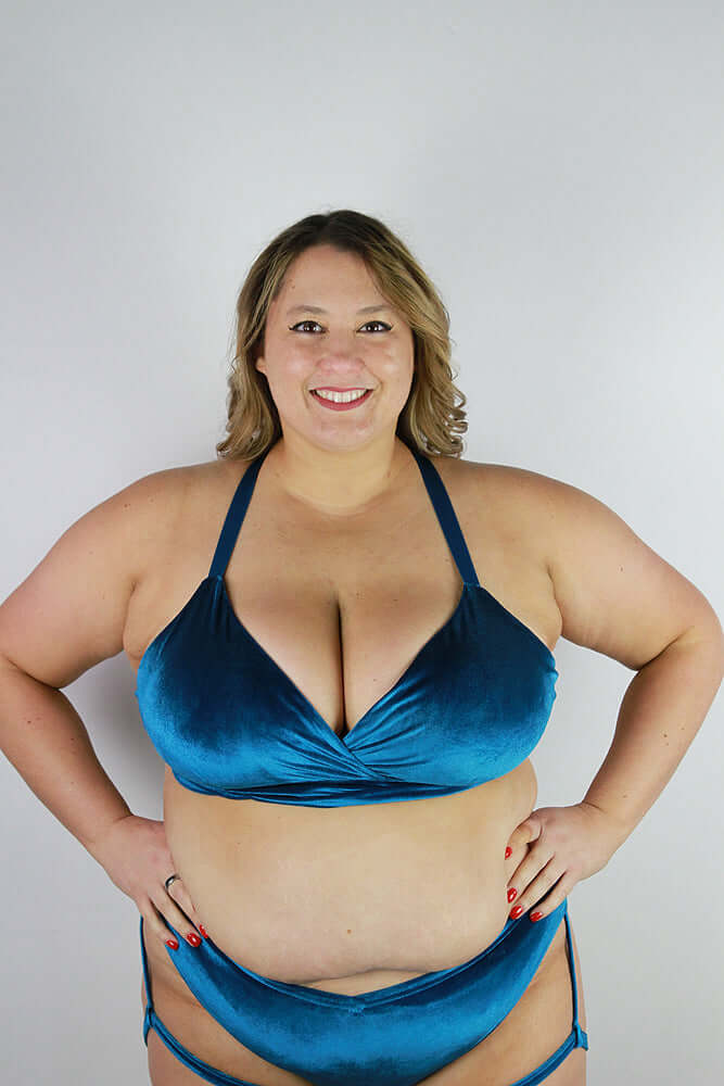 Verona Velvet Bikini Bra Teal