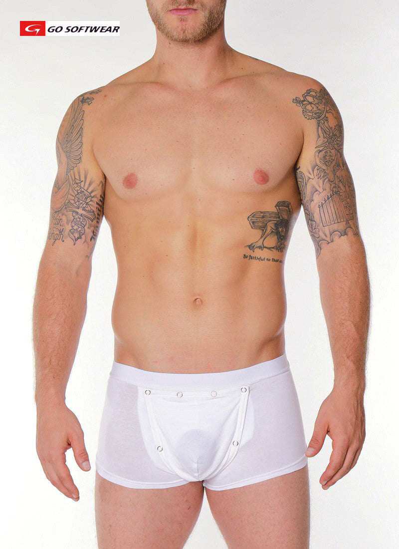 Go Softwear 2027 Men's Boxer w/Removable Cod Piece - White
