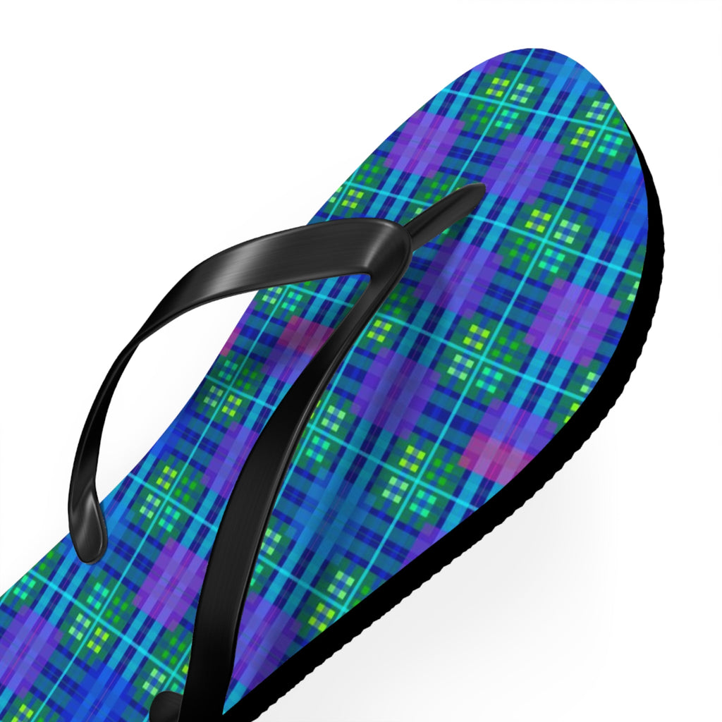 Maris Equi Men's Blue Tartan Flip-Flops
