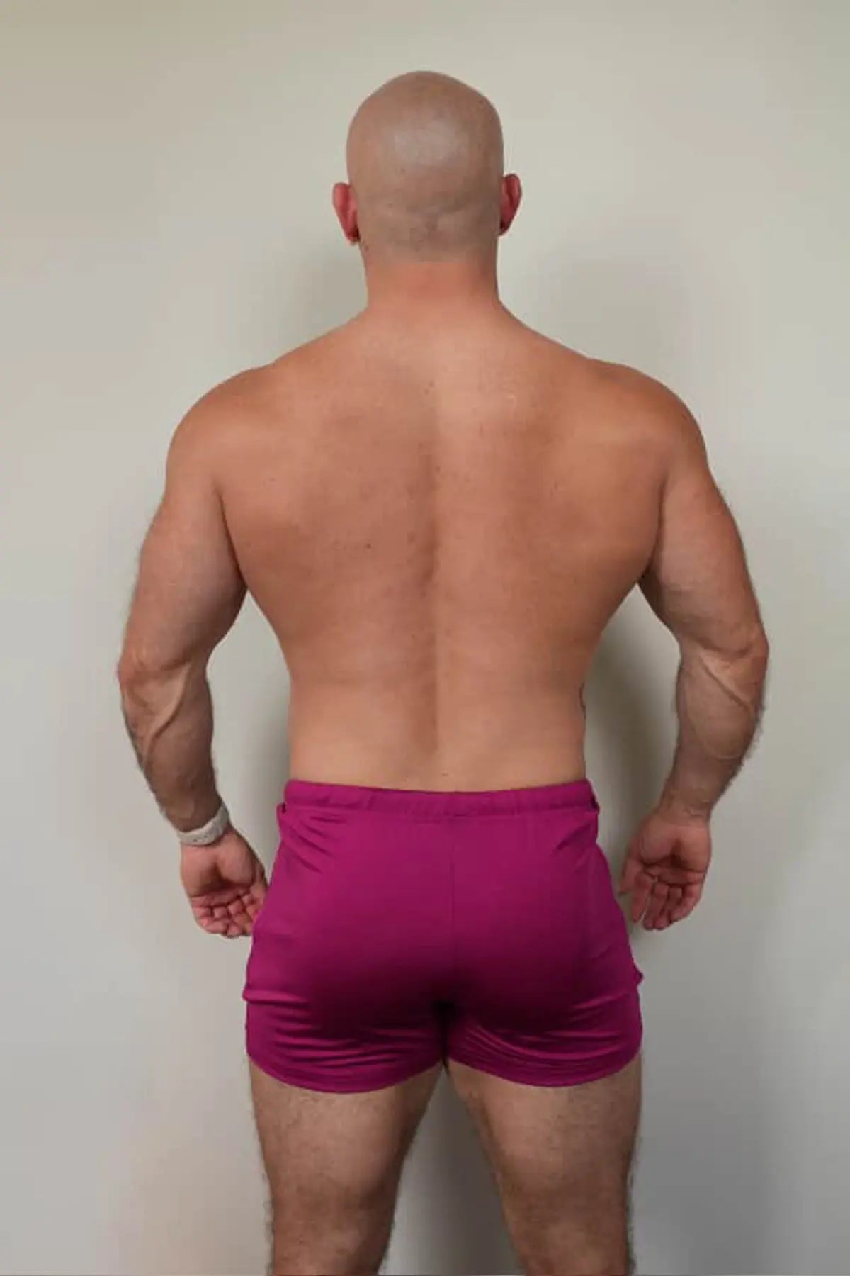 JJ Malibu Men's Karma 2" Short Shorts with Zipper Pockets - Magenta