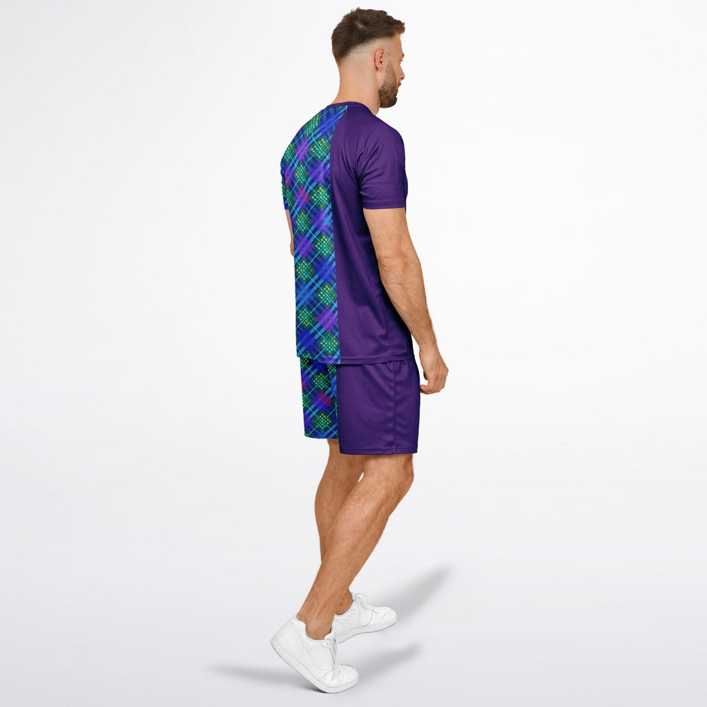 Maris Equi Blue Tartan Shorts And Top Set For Men