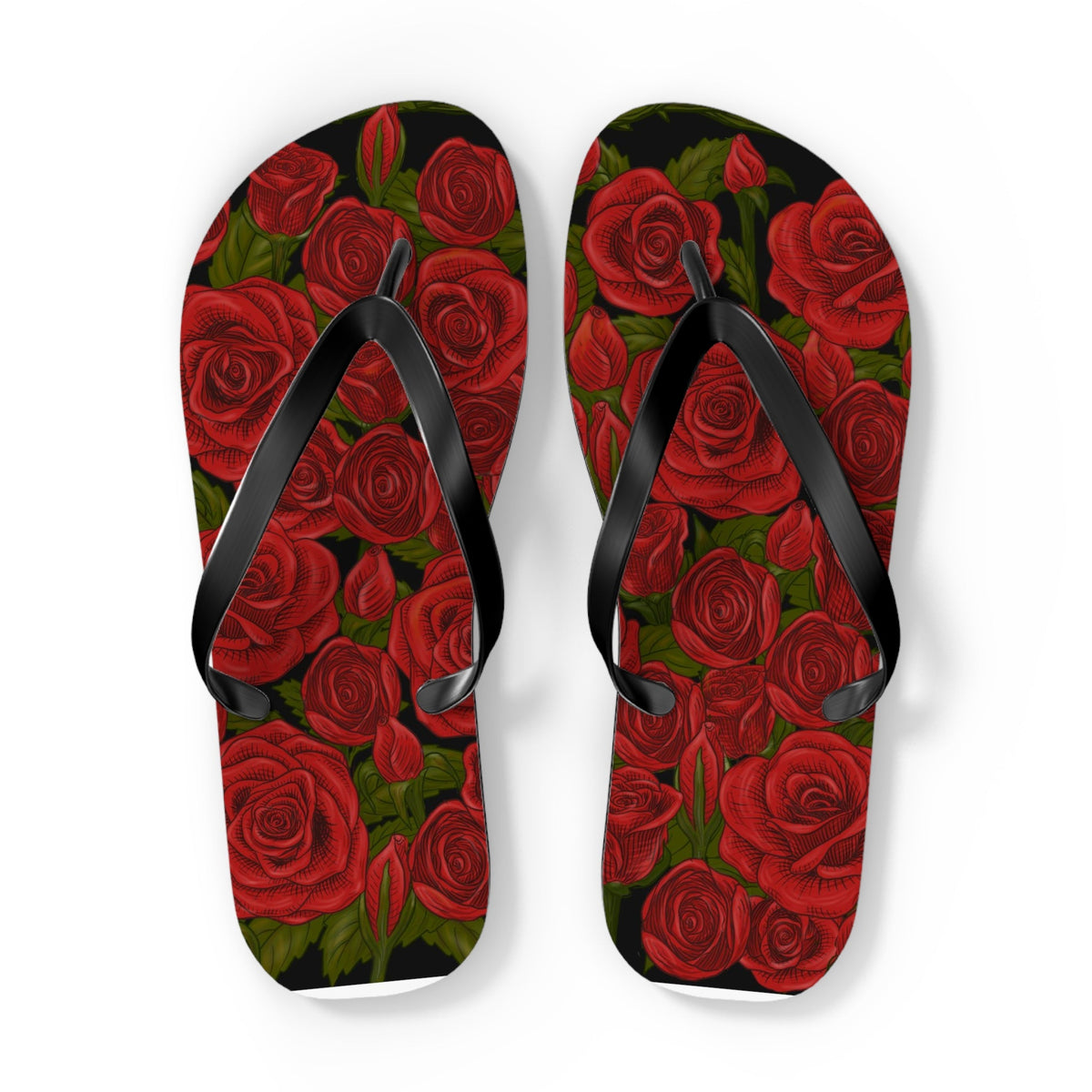 Maris Equi Men's Rozen Red Rose Flip-Flops