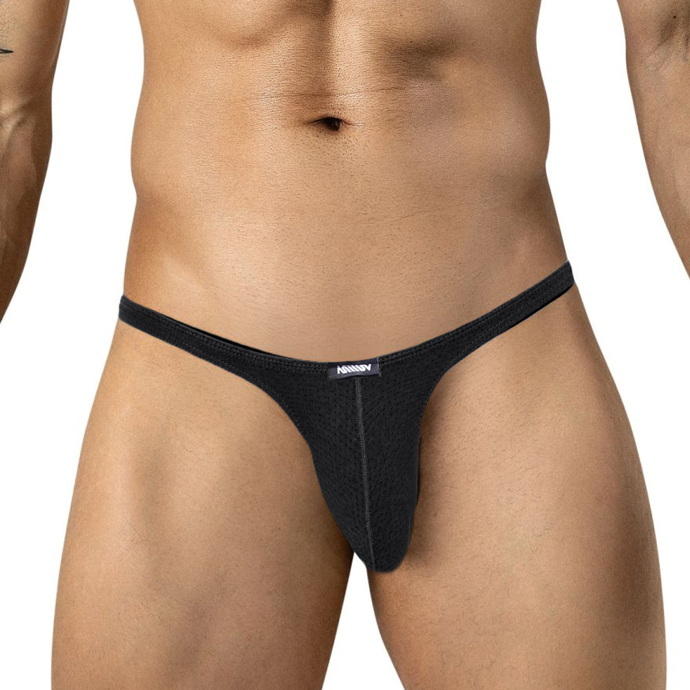 MetroMaleWear (M2W) Men's Sythia Thong Black 6122-20