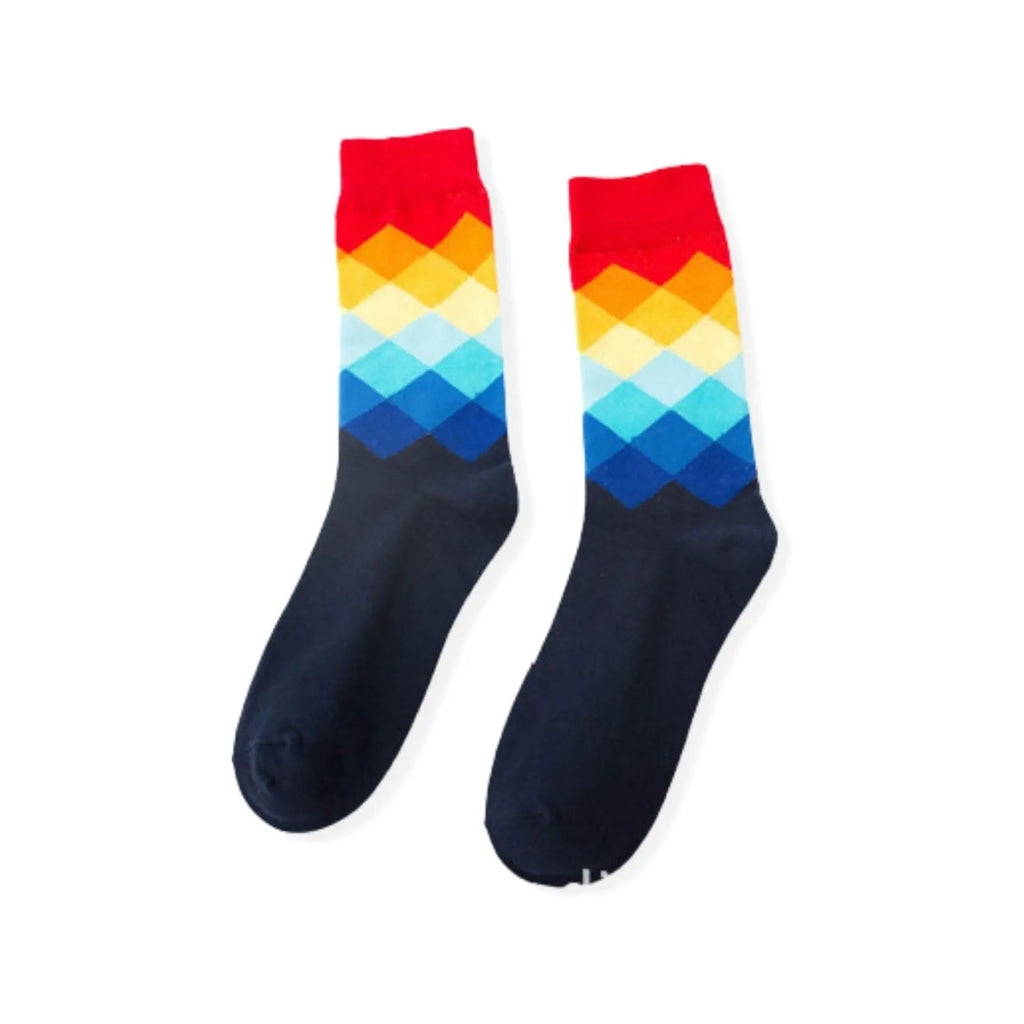 Cotton Bland Mid Red Calf Socks Gift Box