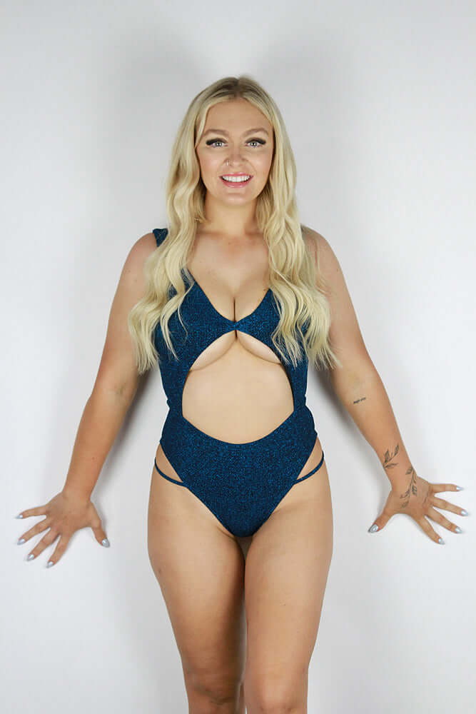 Glitteratti Knot Bodysuit Teal
