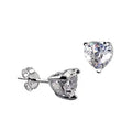 Heart Studs, Cubic Zirconia