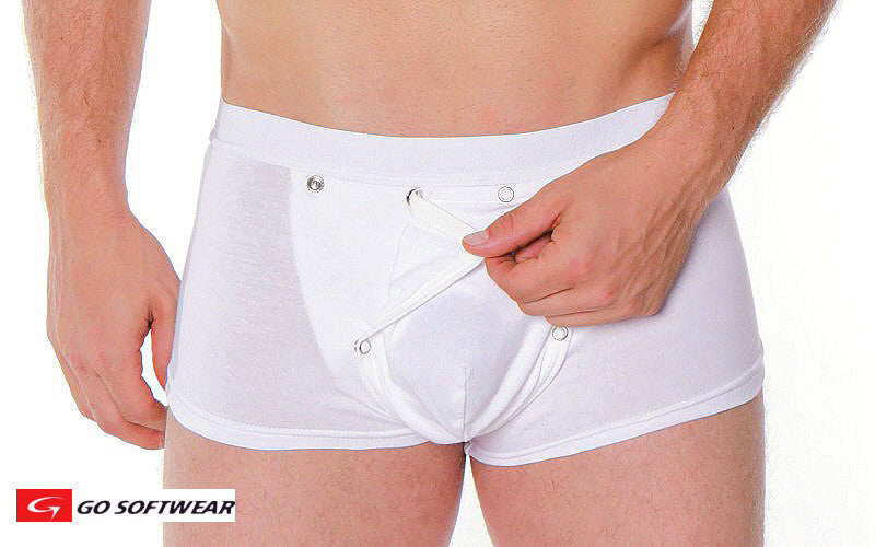 Go Softwear 2027 Men's Boxer w/Removable Cod Piece - White