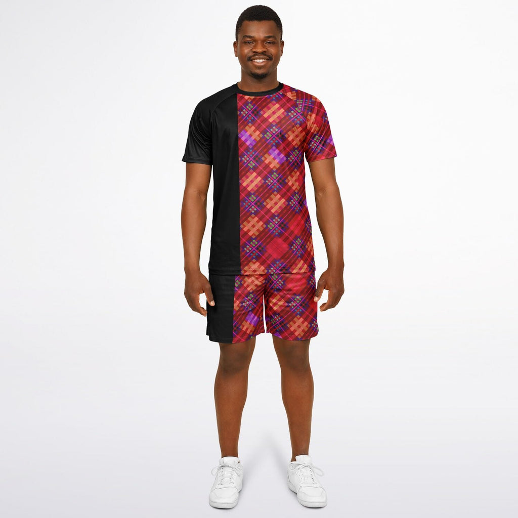 Maris Equi Red Tartan Shorts And Top Set For Men