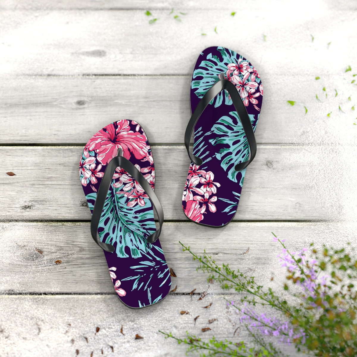 Maris Equi Men's Floral Print Flip-Flops