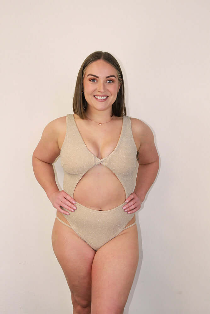 Glitteratti Knot Bodysuit Ivory