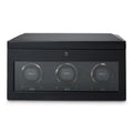 Wolf British Racing Triple Watch Winder with Storage Black